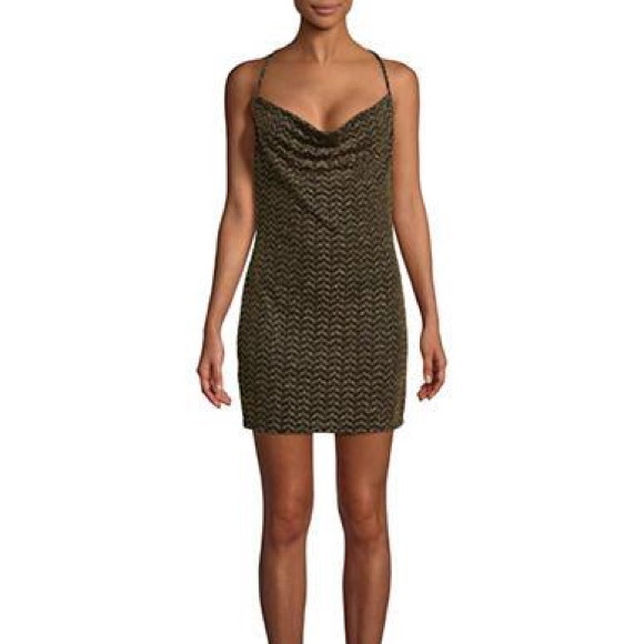 BCBG - Gold Herringbone dress - Picture 3 of 5
